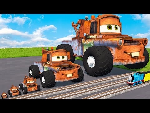 Big & Small Spiked-Wheel Mater vs Thomas Train’s Massive Hit | BeamNG.drive