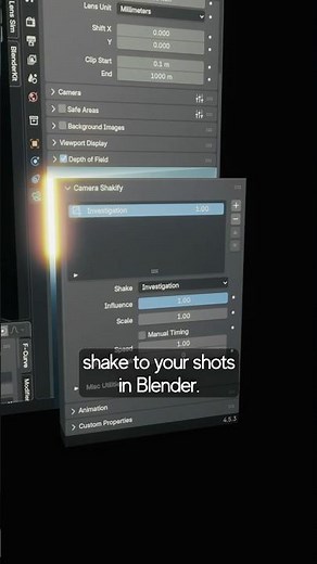 Free add-on for camera shake in Blender #blendertutorial #b3d #blender3d #3danimation