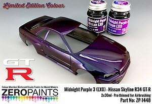Midnight Purple 3 - LX0 Nissan GT-R R34 2x30ml (Limited Edition Colour) | ZP-1448 | Zero Paints