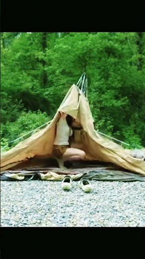 RAIN & SNOW CAMPING IN A TENT TRAILER