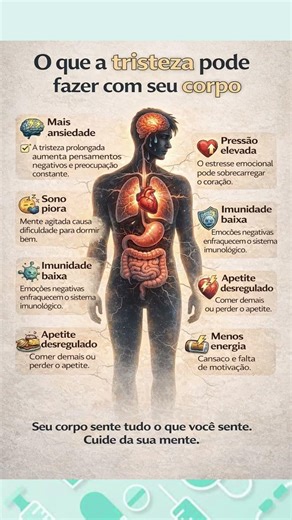 🩺😔Como a TRISTEZA Pode Afeta o Seu Corpo‼️Leia a Descrição‼️ #saude
