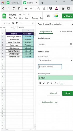 How to Use conditional formatting in Google Sheets | Conditional Formatting rule based on values