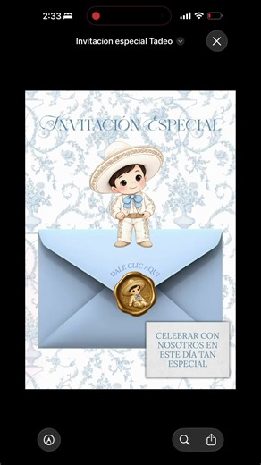 Invitación de bautizo y primer añito de charro🥳✨💙 #invitacionbautizomexicano #fiestacharro🤠🐴 #invitaciondecharro #invitacionesdigitales #fyp