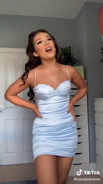 Satin Blue Dress - Magic Hour Satin Rouched Mini Dress