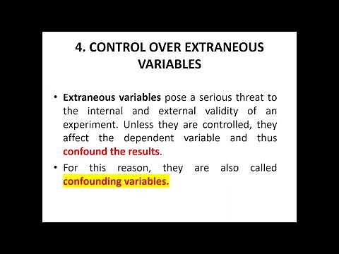 Topic 15 - Elements of Experimental Research Design, How to control Extraneous variables