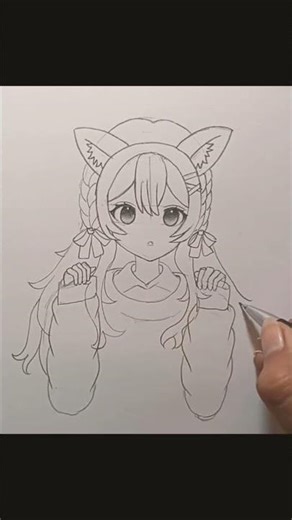 how to draw anime girl with pencil shading #drawing #art #shorts #quickdrawing