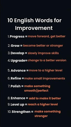 10 English Words for Improvement ✨