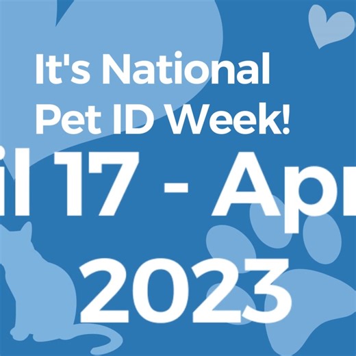 It's National Pet ID Week! April 17 through April 23 we give focus...