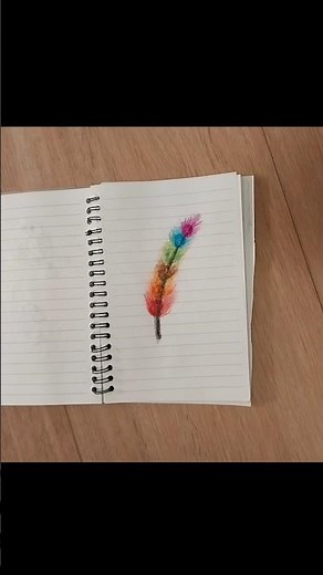 Use crayons or oil pastels to draw a colorful feather, simple and beautiful #shorts