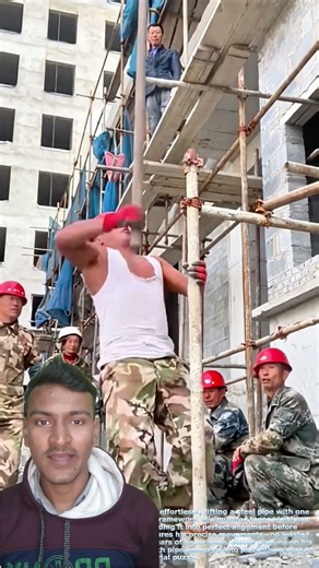 😳 Rapid Scaffold-Pipe Installation by a Skilled Worker 🤯🔥 | Construction #millionairemindset #shorts