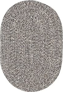 Super Area Rugs Rustic Farmhouse Living Indoor/Outdoor Reversible Braided Rug - Made in USA - Gray Mix 2' X 3' Oval