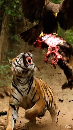 “The eagle stole the Bengal tiger’s,😨prey.”#animals #shorts #wildlife #animalshorts #viralshorts