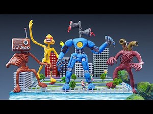 😱 ALL SIREN HEAD #2 ( Mecha Siren, Radio Head, Pipe Head, Poop Head ) | Trevor Henderson with Clay