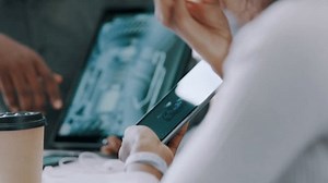 People hands, tablet and engineering meeting for 3d model, product design and electronics sketch with graphic designer software. Digital technology, CAD app and developer or programmer communication