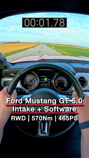 Ford Mustang GT 5.0 Intake + Software | 0-100 km/h