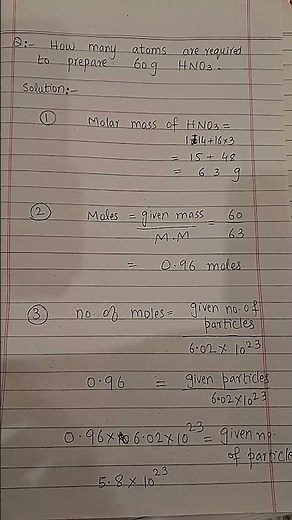 Use Avogadro's number to find the number of particles for a given number of moles #chemistry