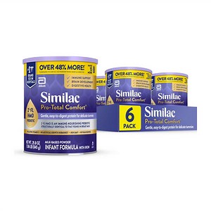 Similac Pro-Total Comfort Powder Baby Formula, 29.8-oz Value Can, Pack of 6