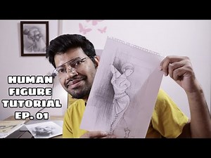 How to draw human figure - EPISODE 01 for beginners in hindi