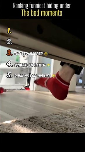ranking funniest hiding under the bed moments 😂 #shorts #ranking