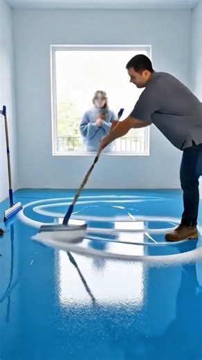 CRACKING ICE LAKE UNDER GLASS ❄️ Frozen Epoxy Illusion #epoxy #home #shorts