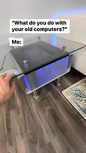 29K views · 355 reactions | Still one of my favorite projects I’ve ever worked on. The vintage Apple Mac side table ️. Has LED’s in the case and a screen underneath the glass that you can change to whatever you want  #apple #mac #customfurniture #sidetable | Stevie Sells | Facebook