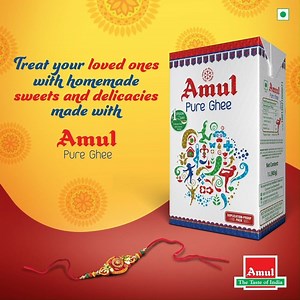 Delicacies made with a touch of Amul Ghee are everyone’s favourite. Enjoy a plate of homemade sweets with your loved ones and let its true essence and flavour make this Raksha Bandhan a memorable occasion. | Amul