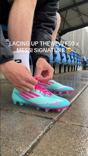 Lacing up like the 🐐 The new adidas F50 Elite x Messi signature boot on-foot is special 🤩 #messi