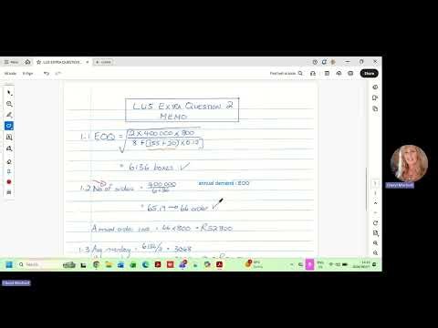 FINM6221- Exam LU5 Economic Order Quantity