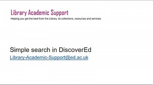 Using the Simple Search in DiscoverEd
