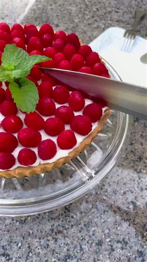 Delicious raspberry tart fresh and elegant fruit dessert