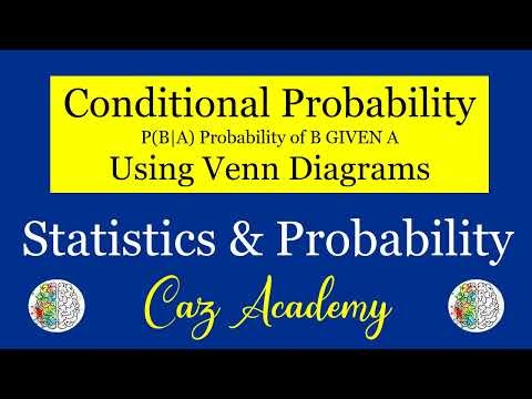 Conditional Probability Using Venn Diagrams - Statistics and Probability - Math Tutorial