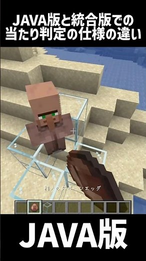 【マイクラ】JAVA版と統合版での当たり判定の仕様の違い #shorts
