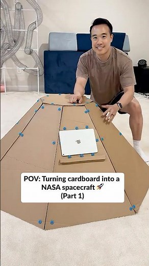Turning cardboard into a life-size Orion space capsule for my boys 🚀👨‍🚀