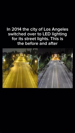 Heat on Instagram: "In 2014 Los Angeles decided to replace its old streetlights with modern LED lights. Before the switch, the city’s streets were lit by high-pressure sodium lamps, which gave off a warm orange glow. These lights had been common for decades, but they used a lot of power and burned out fairly quickly, which meant higher costs for the city. The new LEDs changed the look of Los Angeles at night. Instead of the orange tint, the streets took on a cooler, white light. This wasn’t just