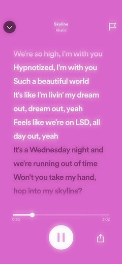 Skyline - Khalid ⭐️ (btw do yall like sped up, slowed down, or normal; and what effect is your fav?) #fyp #skyline #songlyrics #khalid