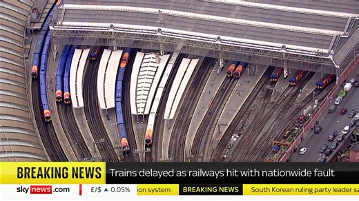 18K views · 79 reactions | BREAKING: Passengers are being warned that a "nationwide fault" is affecting rail services across the network this morning.  https://trib.al/55a7Loh  Sky 501, Virgin 602, Freeview 233 and YouTube | Sky News | Facebook