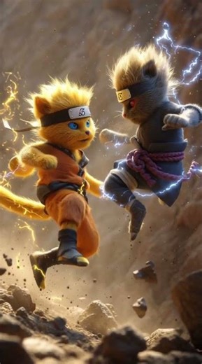 Naruto & Sasuke Cats 🍥⚡😼 | Epic AI Moment!