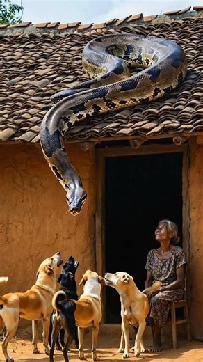 Dogs vs Giant Python on Roof 😨 | Unbelievable Moment
