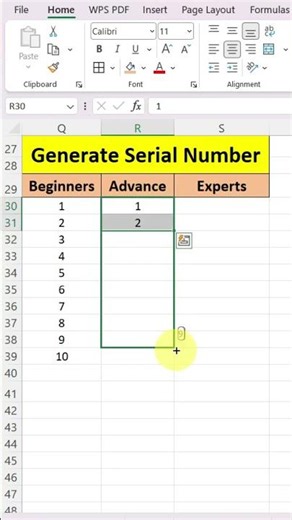 Create 1 to 100 Numbers with One Formula