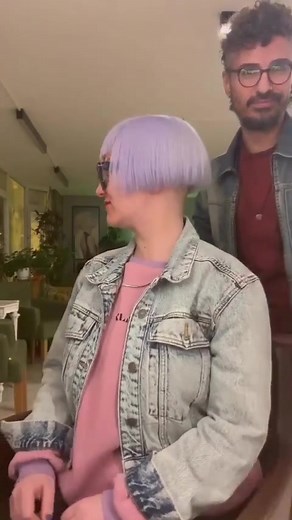 Hot purple minibob and shorn nape #minibob #microbob #shornnape #shavednape #bobhairstyle #bobhaircut #bobhair #extremehair #extremehaircut #foryou