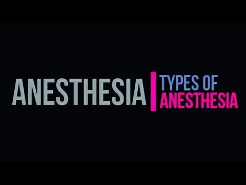 Anesthesia and it's types