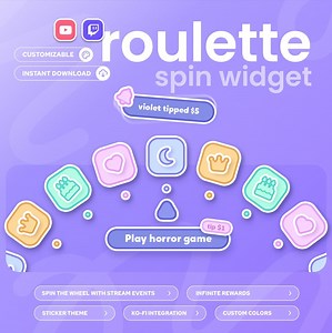 Spinning Wheel Widget | Twitch, Youtube & Ko-fi | (46) Icons | Customizable Widget | Streamelements OBS Streamlabs - Etsy