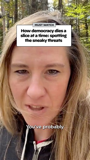 3.3K views · 67 reactions |  WATCH: Wondering how to talk to a friend about democracy? Democracy doesn’t usually end in one big moment, it fades, piece by piece, as a small group grabs more power and people stop noticing their freedoms slipping away. #Democracy #Politics | Granite Post | Facebook