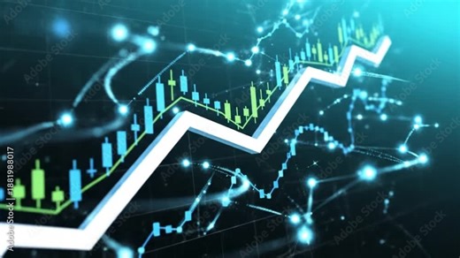 Financial Stock Market Success Graph Animation
