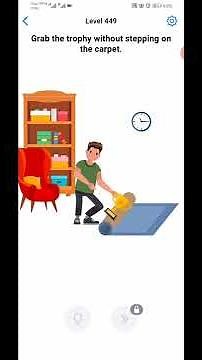 Easy Game Brain Test Level 449 Solution | Grab the trophy without stepping on the carpet