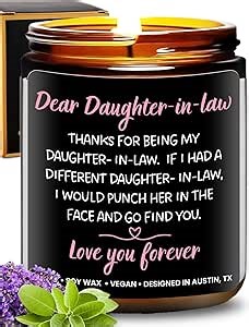 Funny Daughter-in-Law Candle, Best Gifts for Daughter in Law, Future Daughter in Law Gifts from Mother in Law, Gift Ideas for Dear Daughter-in-Law for Wedding, Christmas, Birthday, Gift-Ready