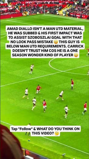 Amad Diallo mistake pass vs Liverpool 🙄
