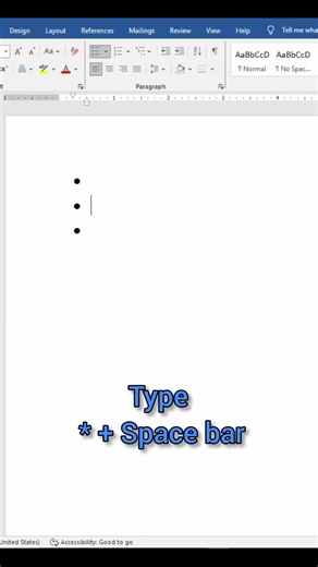 Create Bullet Lists in Word Instantly Using Keyboard ⚡😲 #shorts #viral #microsoftword