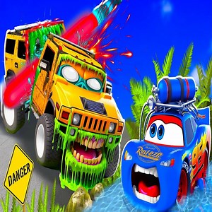 151K views · 1.5K reactions | Lightning McQueen, Tow Mater and deadly laser VS Hummer yellow ZOMBIE apocalypse cars iBeamNG.drive | Beamng Game | Facebook