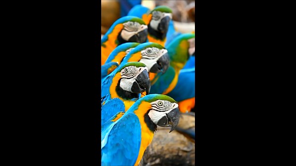 Marvel at a Macaw's Rainbow Plumage in Stunning Close-Up.